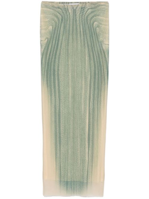 Spiral Printed Mesh Long Skirt JEAN PAUL GAULTIER | 2534FJU166T5870351